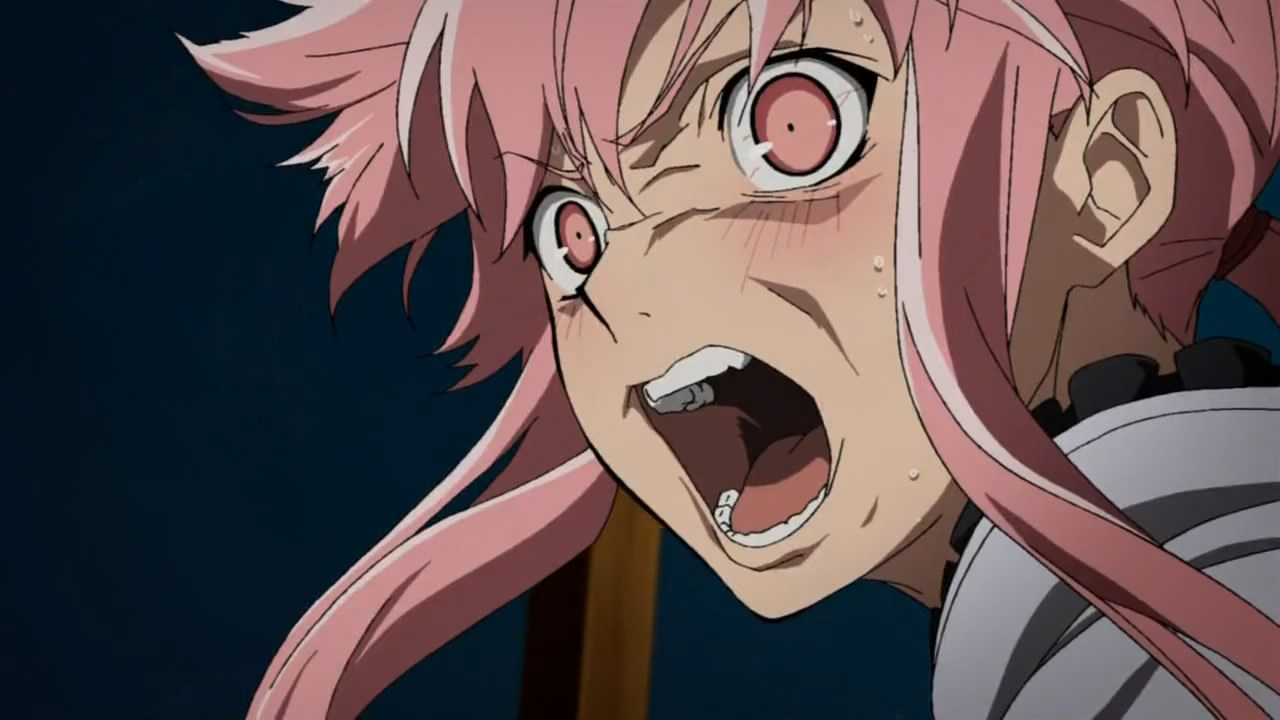 face, Mirai Nikki, Gasai Yuno, anime girls, anime